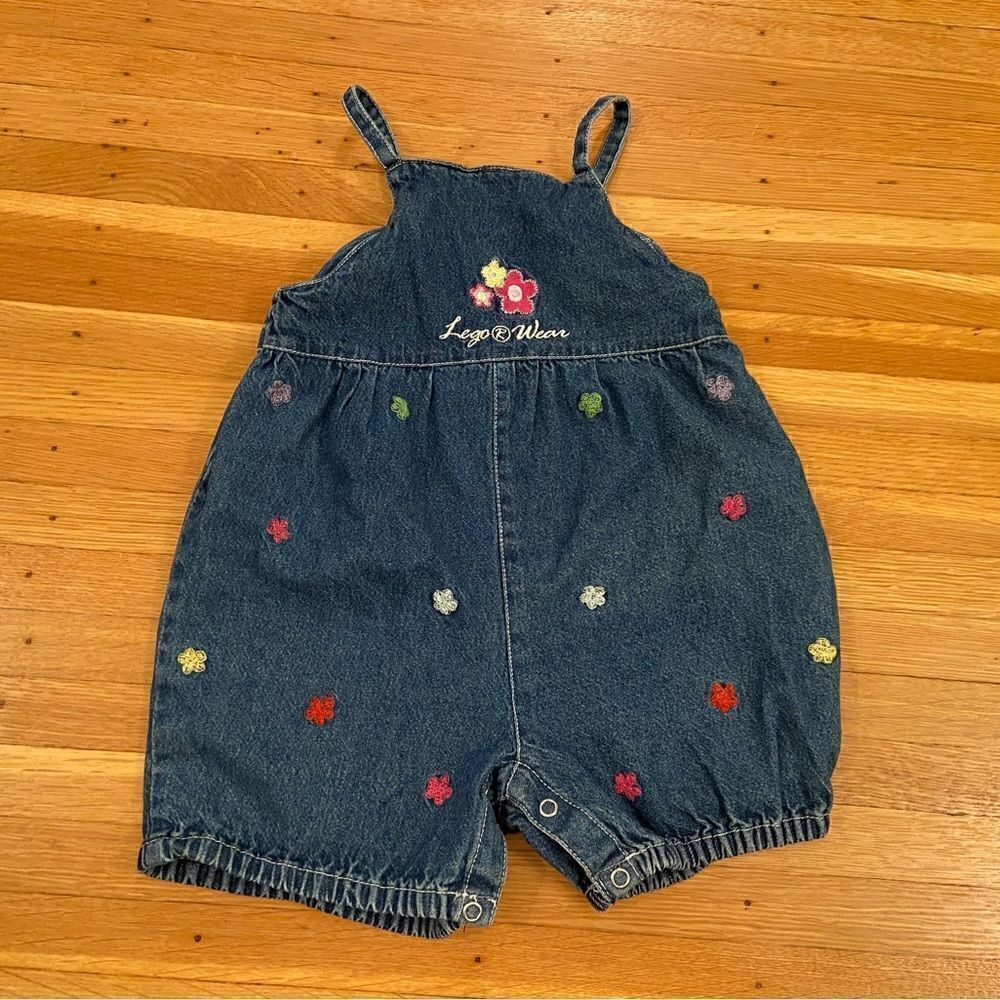 Lego Vintage denim embroidered flower romper